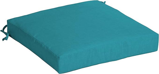 Arden Seat Cushion, 21 x 21, Rain-Proof, Fade Resistant, Cushion for Patio Dining, Adirondack, and Outdoor Chairs Lake Blue Leala