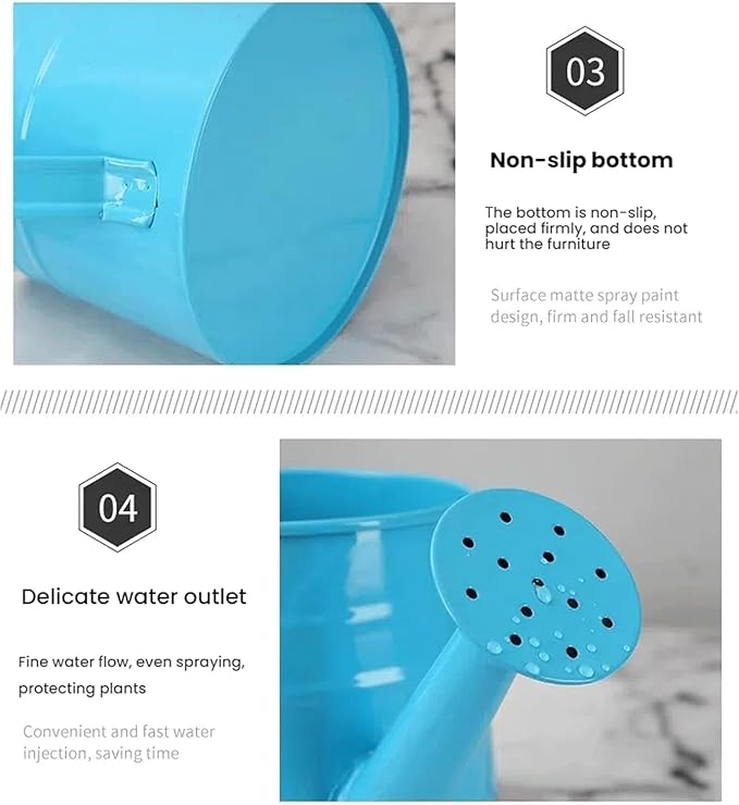 Watering Can Gardening Tool Accessories, Sprinkling Can 1L Metal Flower Garden Watering Can for Outdoor Indoor Plants Lawn Garden (Yellow)