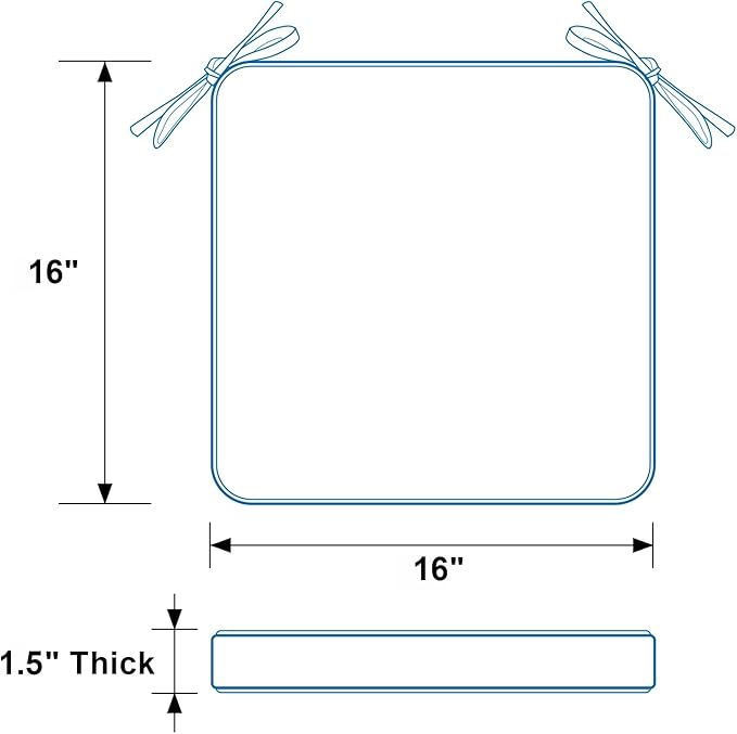 GUEGLSA Outdoor Indoor Waterproof Seat Cushions,16x16 Inches Patio Chair Cushion with Ties,Machine Washable Seat Pad for Home Garden Kitchen Dining Office Chair,Set of 2, Orange Paisley
