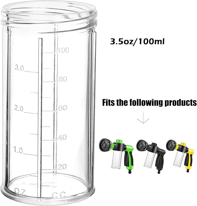 3.5oz/100ml 100ML water gun foam bottle garden hose soap bottle car wash home cleaning accessories for pet bathing car wash Soap cup can be attached to a foam sprayer with a hose nozzle