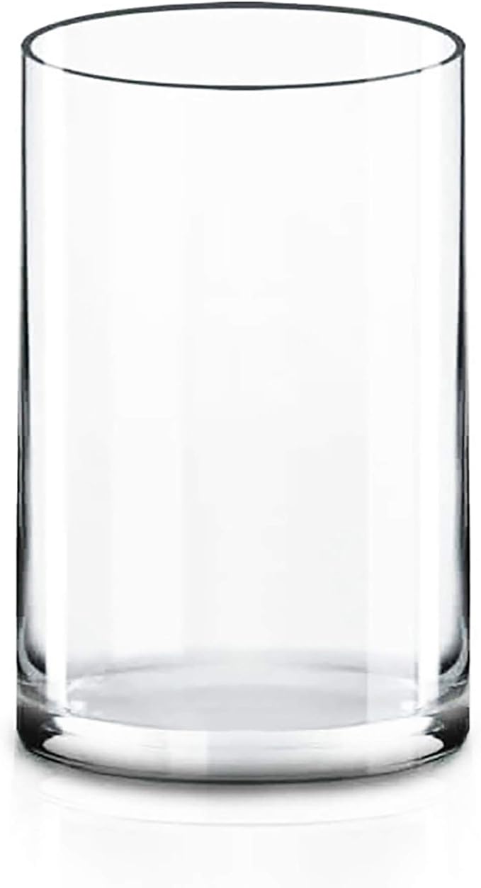 CYS Excel Large Glass Cylinder Vase (H:12" D:8") Flower Vase Centerpieces Hurricane Floating Pillar Candle Holder Terrarium Planter