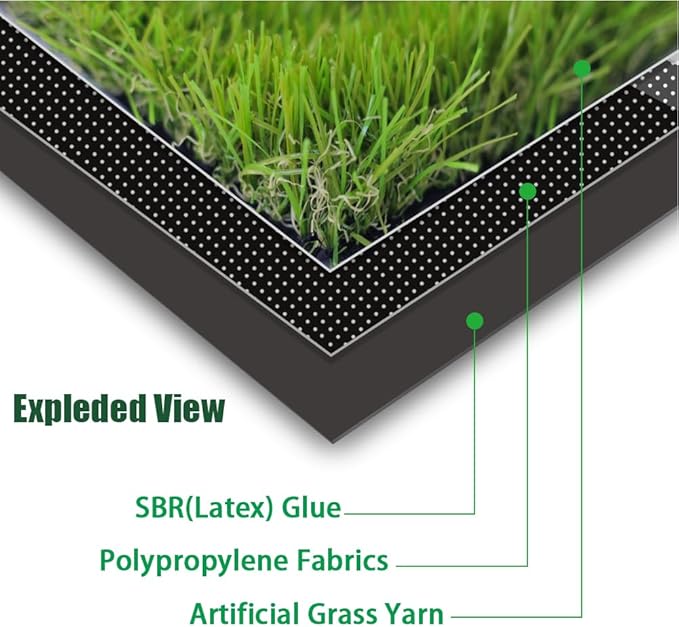 Artificial Grass Turf Outdoor, 10FT x 37FT (370 Square Feet) 1.38" Thick Fake Realistic Pet Grass Rug Synthetic Lawn Carpet, Astroturf Faux Indoor Landscape for Patio, Garden, Yard, Balcony