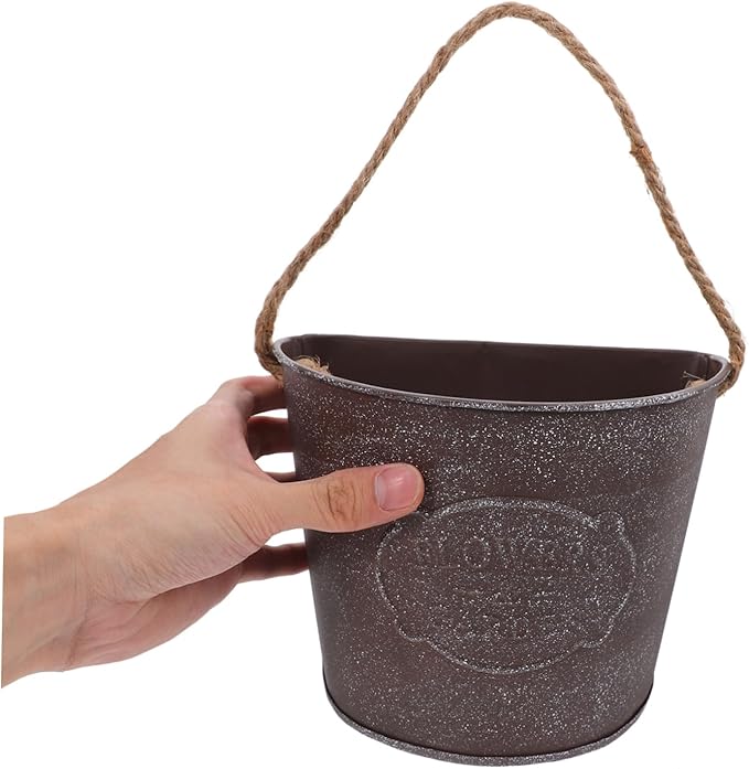Milisten Metal Wall Planters Vintage Wall Mounted Flower Pot Hanging Iron Plant Holder for Indoor Outdoor Balcony Garden Decor 4.5X5.4X4.5 Inches