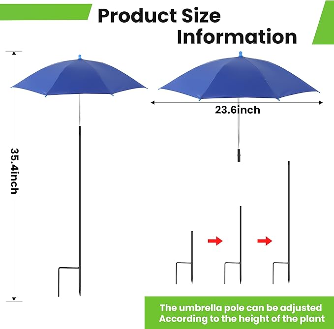 Plant Umbrellas for Outdoor Plants，3 Pack Garden Umbrella Shade for Potted Plants and Garden Beds，23.6" Sun Shade Covers