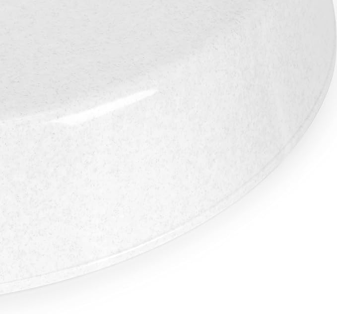 10 Inch (8.3in Base) Single Plant Saucer - White Granite Colored Polypropylene Made in USA