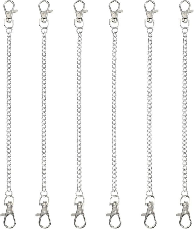PATIKIL Hanging Chains with Lobster Clasp, 6 Pcs Plant Hangers for Bird Feeders Planters Lanterns Wind Chimes Chalkboard and Ornaments, Silver