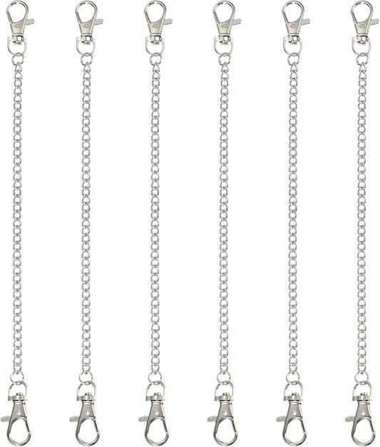 PATIKIL Hanging Chains with Lobster Clasp, 6 Pcs Plant Hangers for Bird Feeders Planters Lanterns Wind Chimes Chalkboard and Ornaments, Silver