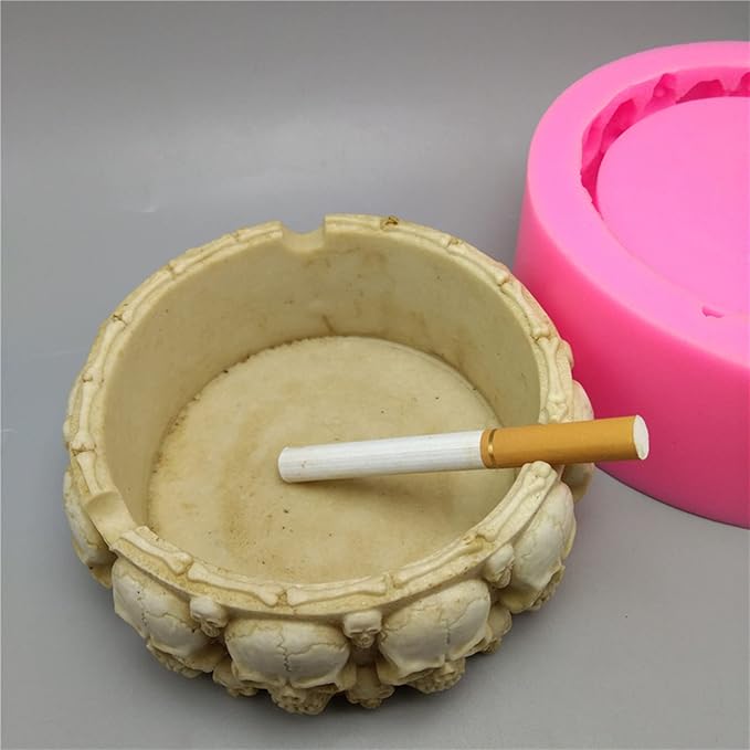 Skull Concrete Flower Pot Cement Molds Silicone Plant Molds Candle Holder Mould Epoxy Resin Mold Jewelry Storage Box Mold