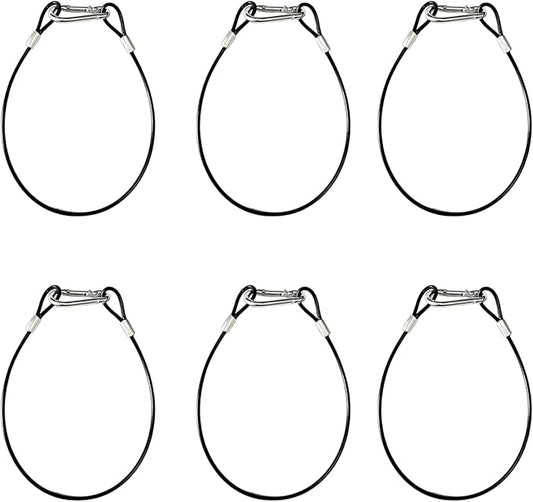 6 Piece Hanging Steel Cable with Loop Hooks 18 Inch Suspension Chain Rope for Bird Feeders Trees Planters Lanterns Outdoor Camping Yard Decor Black