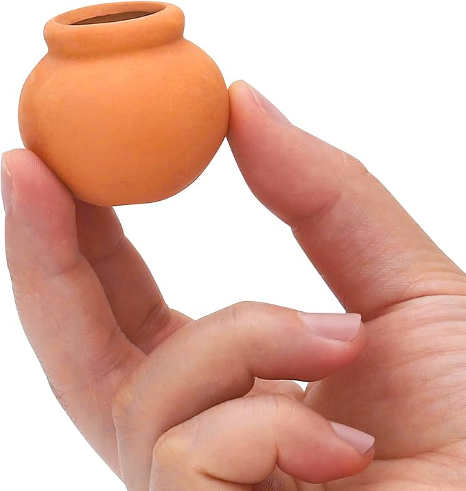 ONEST 10 Pieces Miniature Tiny Clay Pots Mini Flower Pottery Planter for DIY Garden Plants Office Home Decoration