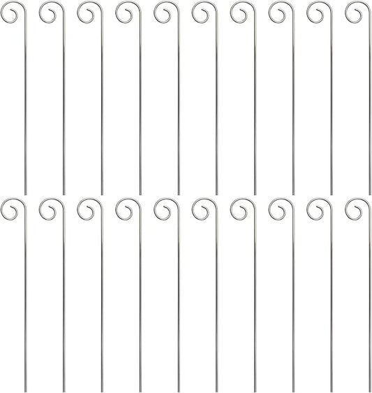 20 Pcs Silver 20cm Plant Label Hooks Garden Markers Stake Plant Label Holder Hanger Plant Sign Stake Rustproof Deformed Garden Plant Sign Hooks Hanging Rods for Flower, Planter