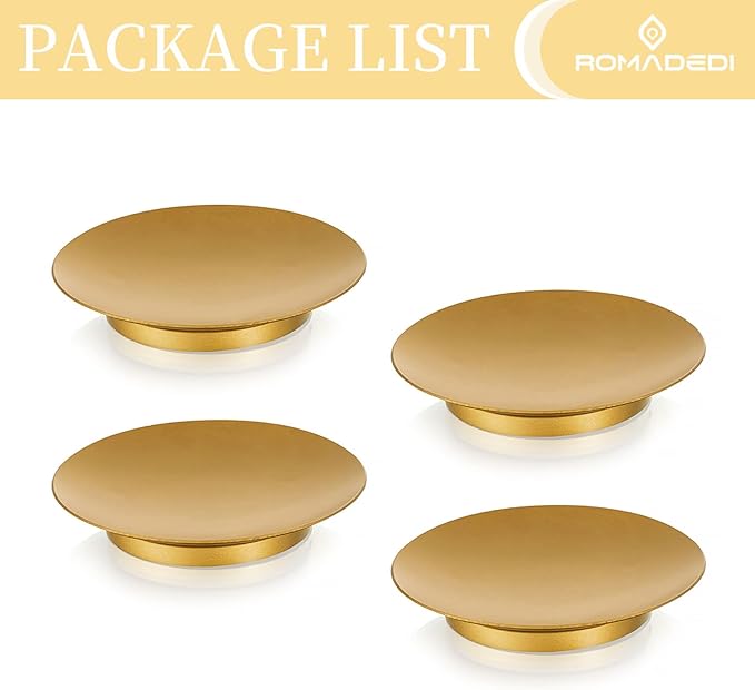 Romadedi Iron Candle Holders Plate, Set of 4 Candle Tray, Gold Home Decor