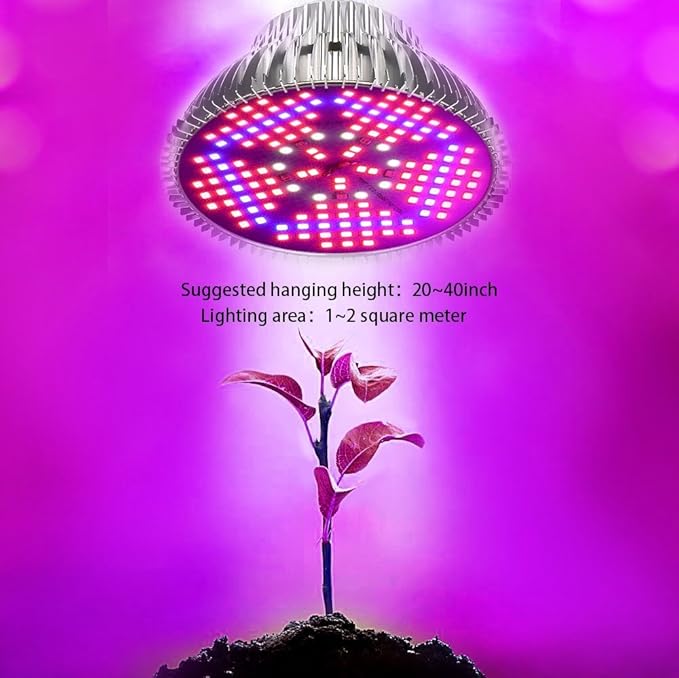 [Pack of 2] 100W Led Plant Grow Light Bulb, Full Spectrum 150 LEDs Indoor Plants Growing Light Bulb Lamp for Vegetables Greenhouse and Hydroponic, E26 E27 Base Grow Light Bulbs, AC 85~265V