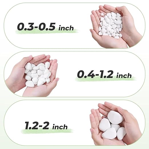 SIDONG 20 LB White River Rocks, 0.4-1.2 Inches Highly Polished Pebbles for Indoor Plants, Decorative Stones for Plants, Fish Tank, Vases, Home Décor, Crafting, Garden Landscaping