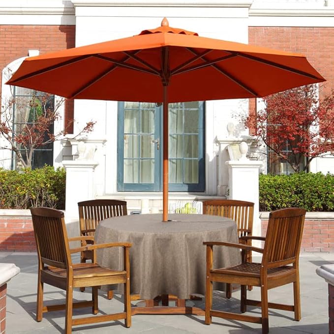Outdoor Tablecloth Wrinkle-Free Stain Resistant Waterproof Polyester Fabric Table Cover with Zipper Umbrella Hole for Picnic/Party/Dinner/Patio Garden(70inch Round,Zippered,Flax)