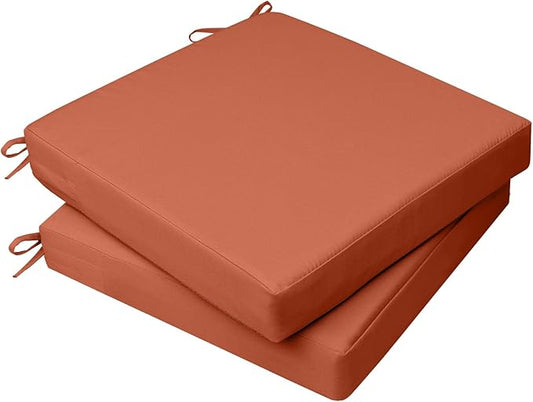 AAAAAcessories Outdoor Seat Cushions for Chairs, Waterproof, Fade-Resistant Patio Furniture Replacement Cushions, 18" x 18" x 2", Set of 2, Rust