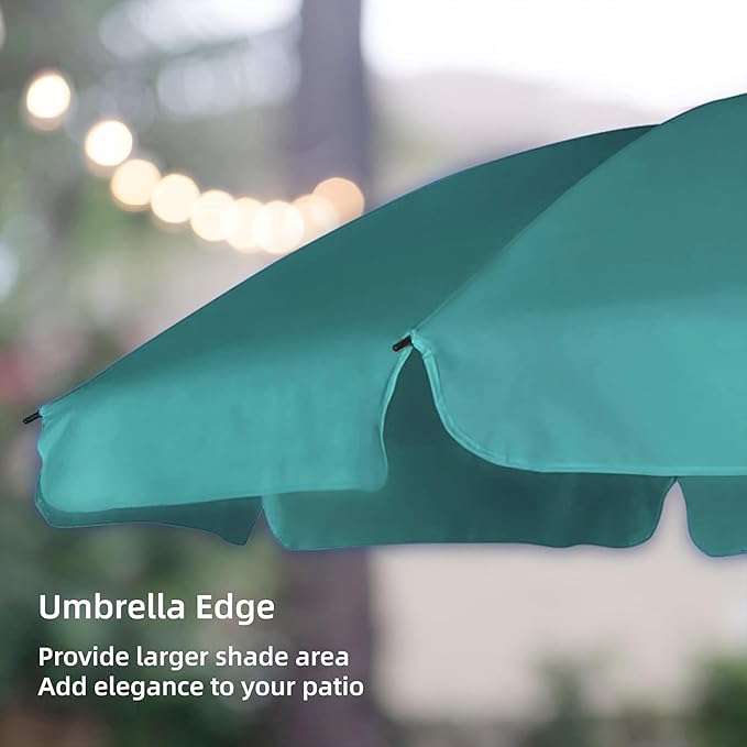 AMMSUN Patio Umbrella, 6.5 ft Outdoor Table Umbrella with Tilt Steel Pole, UPF50+ Protection, Great for Outdoor Garden Backyard, Turquoise Green