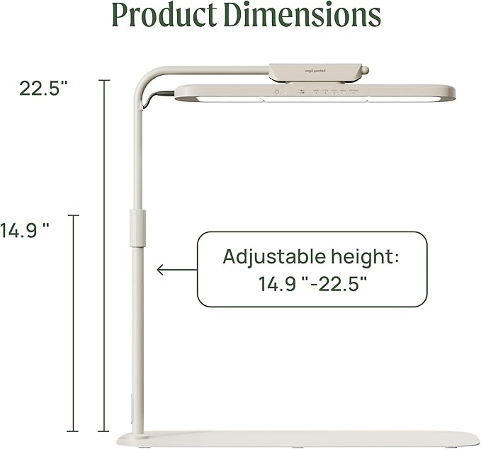 Vego garden Grow Lights Stand for Indoor Plants, Full-Spectrum Grow Light MimicsNatural Sunlight with Customized Adjustable Height supports seedlings, fruit, houseplants, herbs, greens, and microgreens.