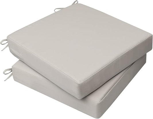 AAAAAcessories Outdoor Seat Cushions for Chairs, Waterproof, Fade-Resistant, 19" x 19" x 3", Patio Furniture Replacement Cushions, Set of 2, Beige