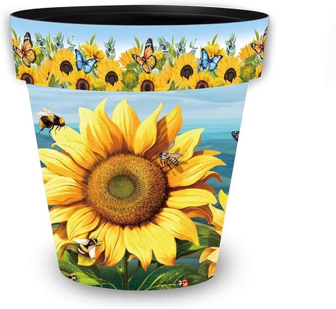 Briarwood Lane Summer Planter 11.75" x 11" x 11" Sunflower Dance Medium for Summer Planter