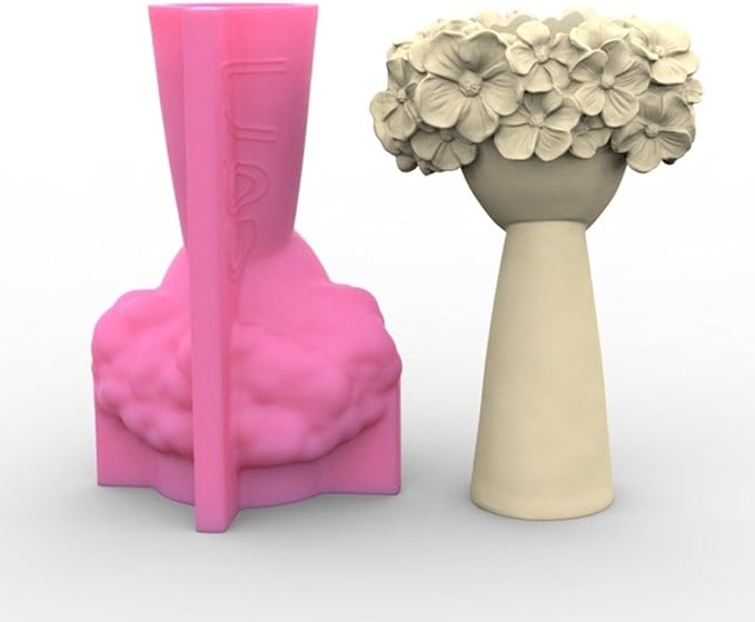 Girl Flower Pots Mold Epoxy Resin Molds Pen Holder Candle Holder Cement Planter Silicone Mould Home Decorations