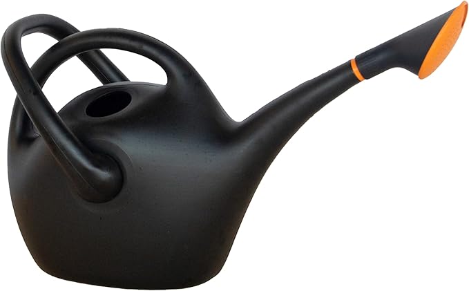 Bloem Easy Pour 2.6 Gallon (333 Fl Oz) Black Watering Can with Durable Construction, Dual Handles, Made in USA