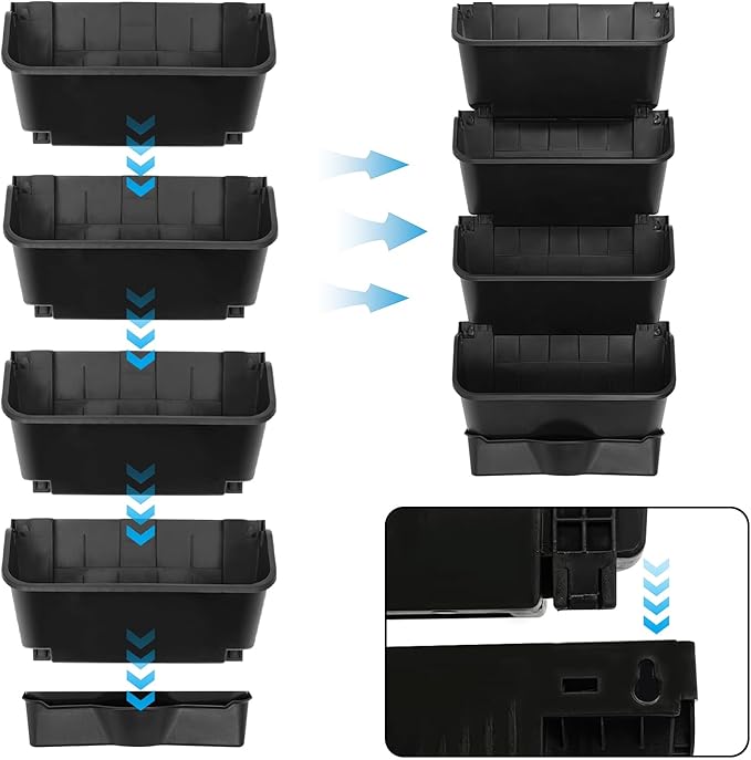Vertical Wall Planter for Indoor Plant-Walls Mounted Pot with 6 Drainage Tray 24 Pack, with 6.56ft Drainage Pipe, for Decor, Plastic Pots Balcony Planters, Plants Hanging (24, Black)