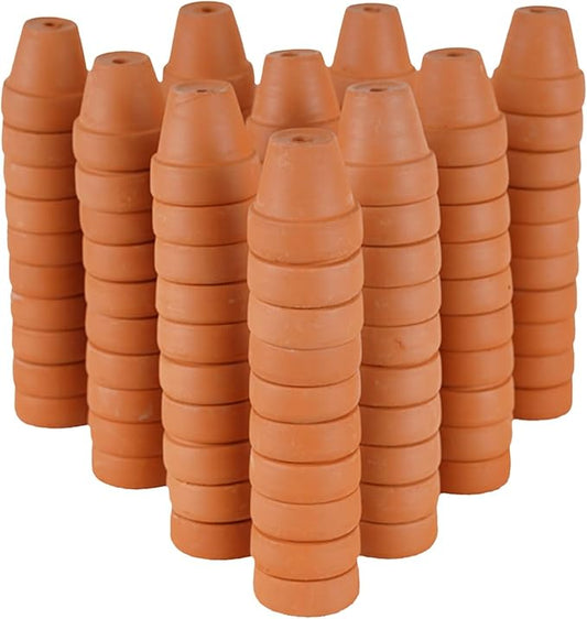 Fcacti 1.5 Inch Terracotta Pots Pack of 100 - Mini Clay Pot with Drainage Hole for Tiny Cactus Herb lithop, Succulent Nursery Pots for Home Garden Table DIY Hand Craft Gift Decoration