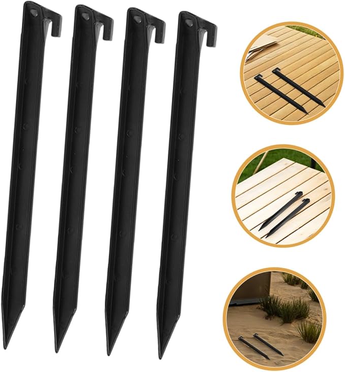 12 Pcs Outdoor Tent Ground Nails Heavy Duty Plastic Canopy Stakes Camping Tent Accessories for Lawn, Garden, Beach, and Picnic Use