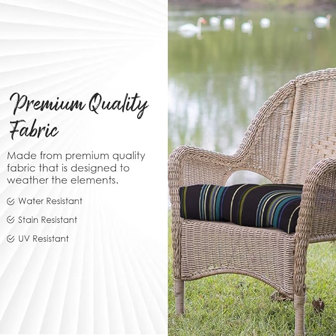 RSH DECOR: 3-Piece Wicker Tufted Cushion Set | for Large Wicker Sets | Outdoor Loveseat & U-Shaped Seat Cushions | Water & Fade-Resistant Spun Fabric | Daelyn Cherry