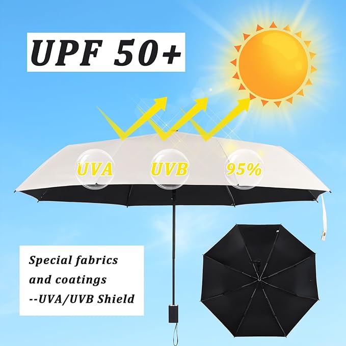 2 Pack Pool Shade Umbrella for Above Ground, Pool Sunshade Canopy With Adjustable Universal Clamp, Portable Patio Umbrella for Garden Beach Chair Camp Trolley Stroller Golf Cart
