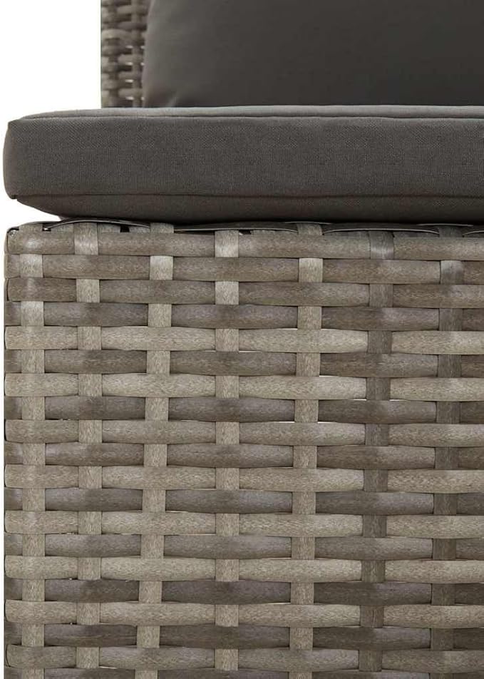 Garden Lounge Set Gray Poly Rattan Medium Lightweight Outdoor Furniture Set Garden Seating Ensemble for Pond Backyard