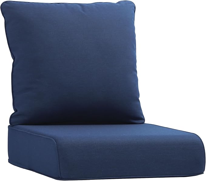 Joyside Outdoor Chair Cushions Set, 24x24 Inch Patio Furniture Cushions, 6’’ Thick, Water Resistant & Fade Resistant, Outdoor Replacement Cushions for Seat and Sofa
