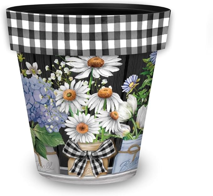 Briarwood Lane Summer Planter 8.5" x 8.5" x 8.5" Crated Mason Jars Small for Summer Planter