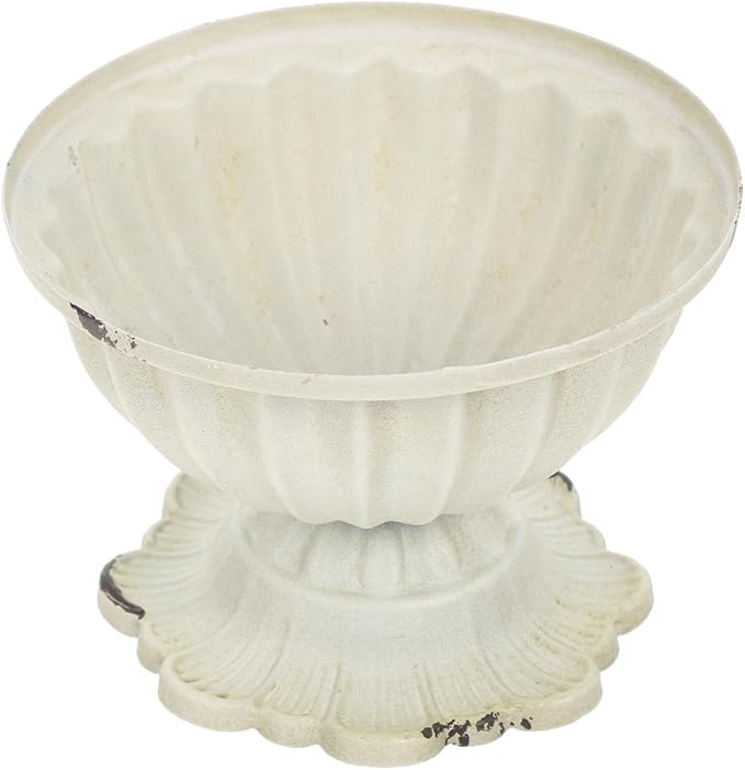 Kichvoe Retro Metal Flower Vase 4.4X4.4X3.14 Inch Small Iron Planter for Wedding Centerpiece Home Office Tabletop Decoration Rustic Style