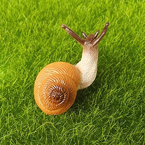 Acxico 5Pcs Cute Small Snail Lifelike Fairy Garden Terrarium Decor Figurine Animal Toys