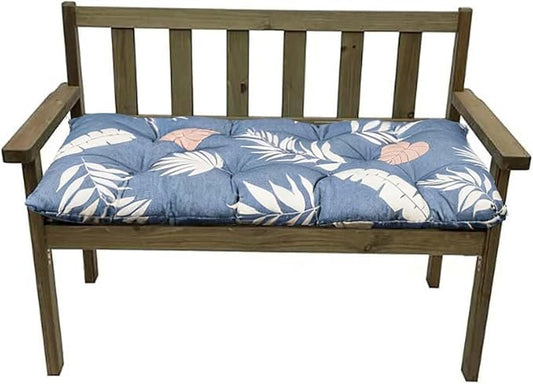 Outdoor Waterproof Bench Cushions Garden Bench Cushion Tufted Chair Pad 40 x 20 in Replacement Seat Pad for Garden Patio Blue Grey