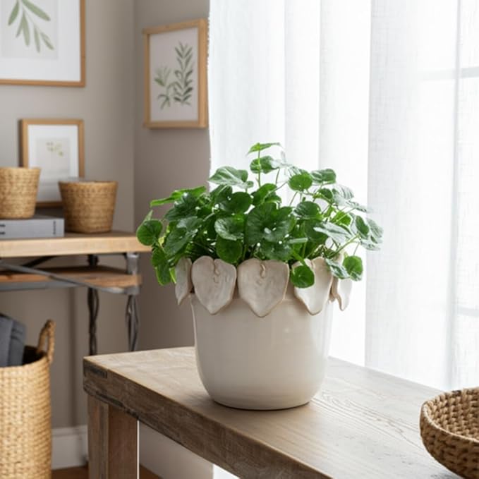 Sagebrook Home Ceramic Unique Decorative Planter for Indoor Greenery
