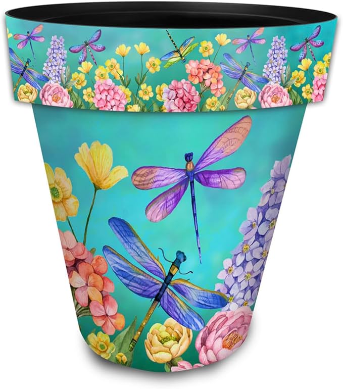 Briarwood Lane Summer Planter 14" x 15" x 15" Dragonfly Garden Large for Summer Planter