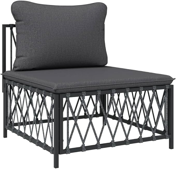 SKM 5 Piece Garden Lounge Set with Cushions Anthracite Steel (Weight-65KG)