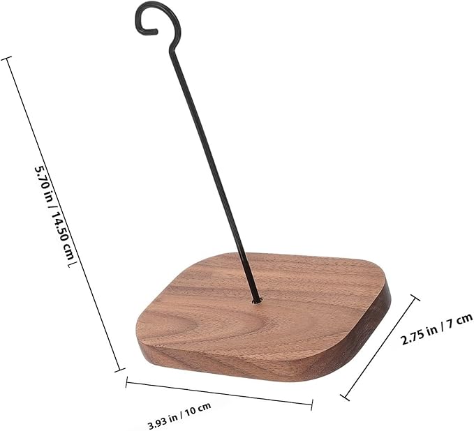 Totority Wall-Mounted Hanging Rack with Self-Adhesive Walnut Hook for Outdoor Wind Chimes and Planters, No-Drill Hanging Bracket for Garden and Balcony Décor