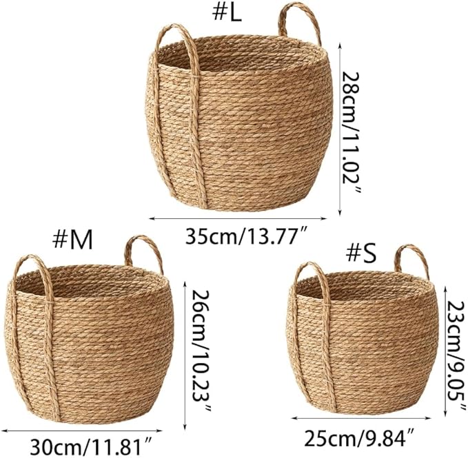 Wicker Planter Basket, Basket Planters for Indoor Plants, Rattan Grass Woven Flower Baskets, Planter Pot for Living Room,Floor Standing Storage,Balcony Garden Decoration (Medium)