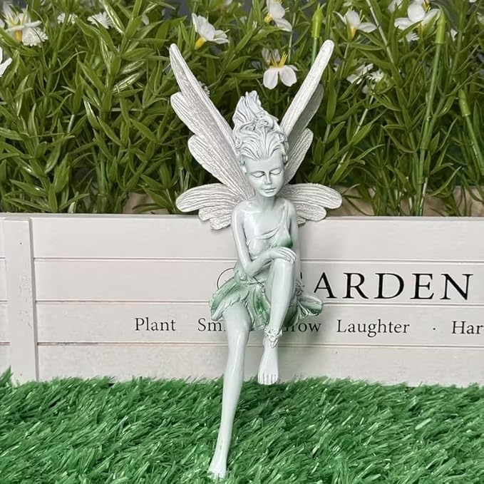Outdoor Garden Fairy Statue - Realistic Angel Sculpture, Antique Resin Figurine for Lawn, Yard, Patio,Planter, Porch & Home Decor, Perfect Housewarming Gift