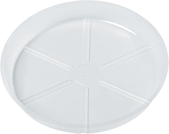 Idyllize 10 Pieces of 10 inch Clear Plastic Plant Saucer Drip Trays for pots (10")