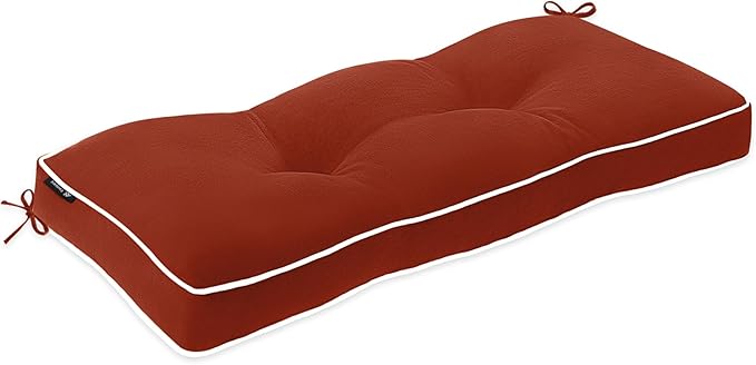 Favoyard Indoor/Outdoor Bench Cushion 36 x 14 Inch Waterproof & 3-Year Fade-Resistant Patio Furniture Cushions for Garden Porch Swing Chair Tufted Pad for Sofa Couch Seat with Ties, Red