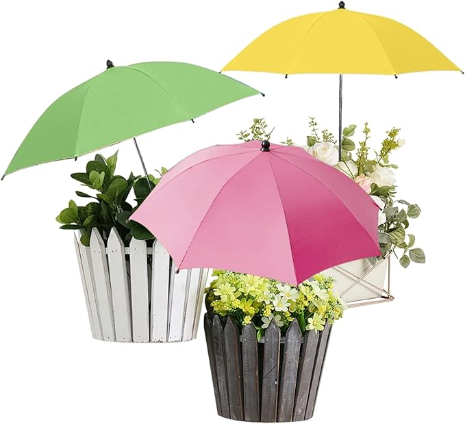 3Pcs Plant Umbrellas for Outdoor Plants, 24" Larger Adjustable Portable Plant Shade Cloth Umbrella, 52" Higher Garden Umbrella Windproof, Sun Shade for Plants, Potted Plants