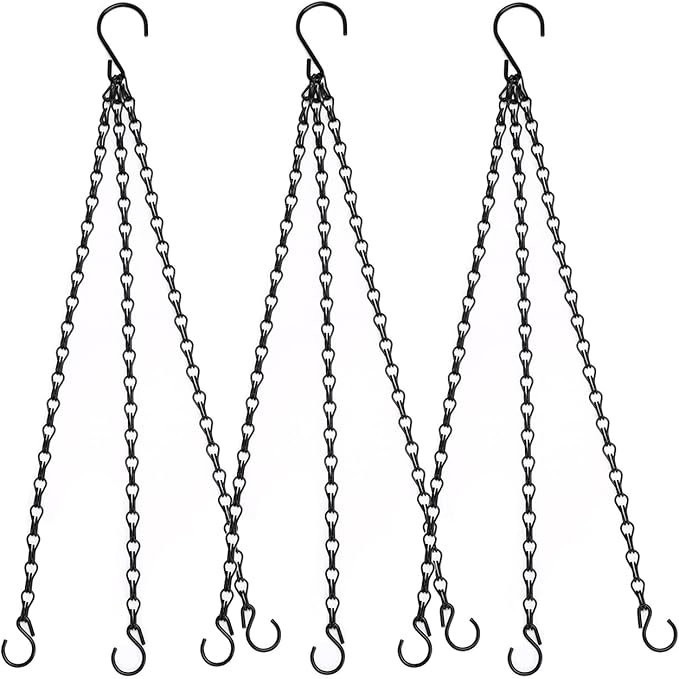 Heybe 16 Inch Hanging Basket Chain with Hooks for Pot Planters, Bird Feeders, Lanterns and More