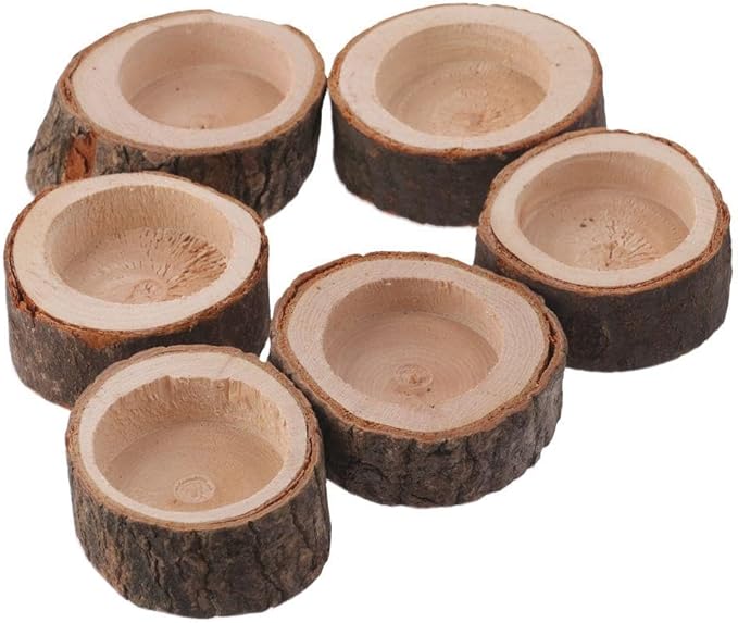 10 Pcs Wooden Tealight Candle Holder Wood Branch Holder Tealight for Party Wedding Xmas Holiday Decoration