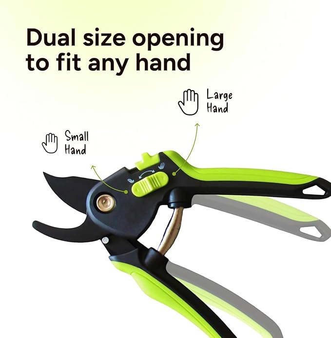Ultra Sharp Japanese Steel Pruning Shears - Cuts 3X Easier, Weak Hand Arthritis Clippers, Rust-Resistant Titanium Coated Pruner, Effortlessly Cuts 3/4 Inch