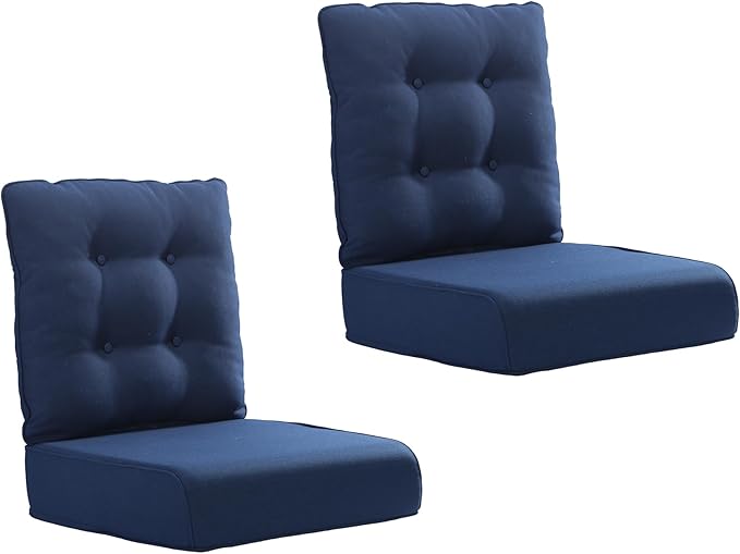 Joyside Outdoor Chair Cushions Set, 22x25/22x24 Inch Patio Furniture Cushions, 6’’ Thick, Water Resistant & Fade Resistant, Outdoor Replacement Cushions for Seat and Sofa